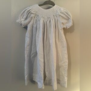 White Petit Ami smocked dress